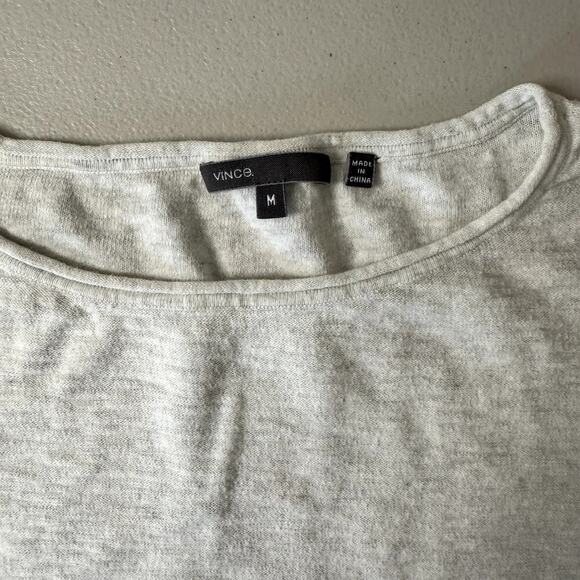Vince Women's Long Sleeve Sweater Size Medium White/Gray - Picture 2 of 7